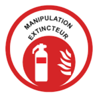 Logo manipulation extincteur